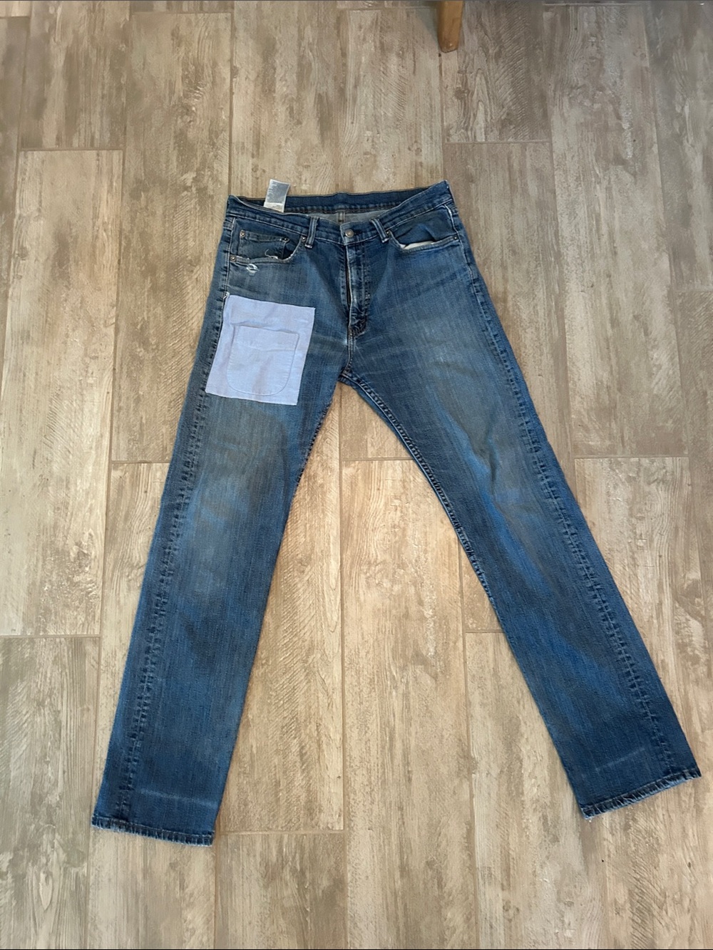 Levi's Blue Straight-Leg Jeans with Light Patch